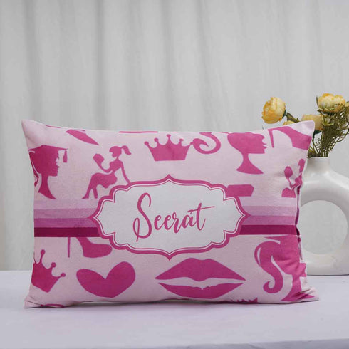 Personalized Pink Printed Pillow - Uncommongifts.in